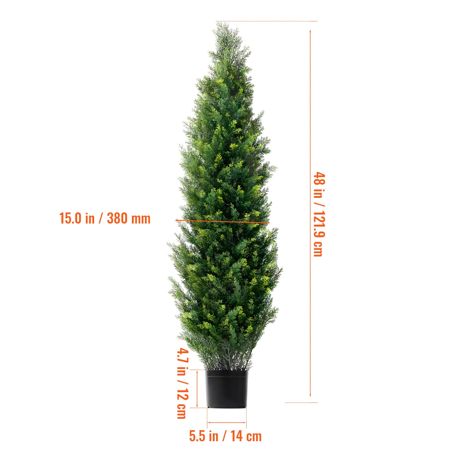 2 Pack 4' Artificial Cedar Topiary Tree Plant UV Decor In/Outdoor_voghion.com